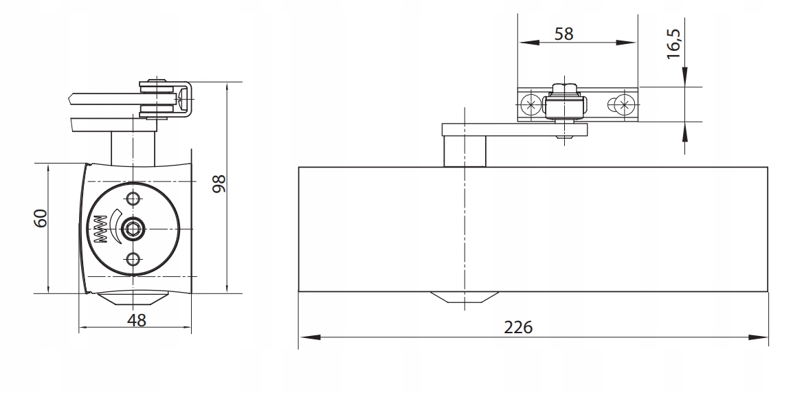 GEZE TS 2000 NV BC Samozamykacz z ramieniem, biały Maksymalna waga drzwi 80 kg