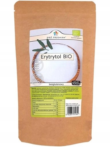 Levně Erythritol erytrol Bio bezlepkové sladidlo 1 kg Pięć Przemian