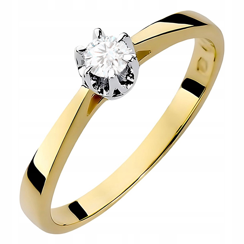 Krásný Prstýnek s centrálním Briliantem 0.12 ct