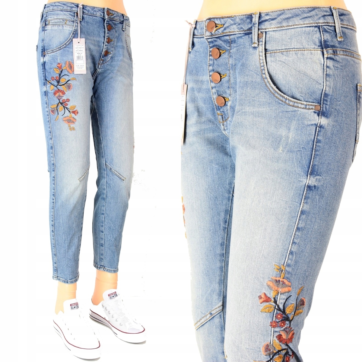 Mustang Tapered Slim Jeansy Hight Rise 7/8 W27 L30