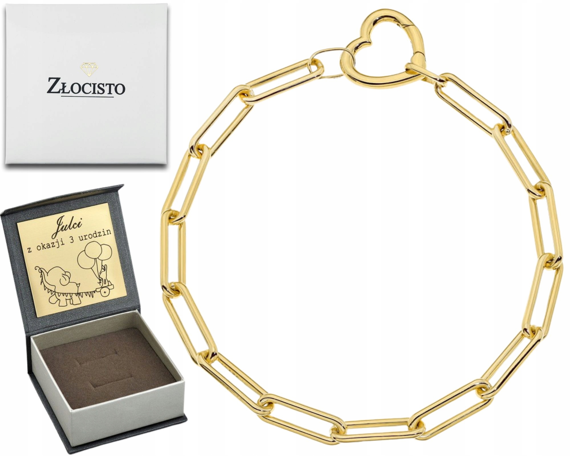 Zlatý Náramek S Dlouhým Článkem A Ryzost 585 14K Dárek Gravírování