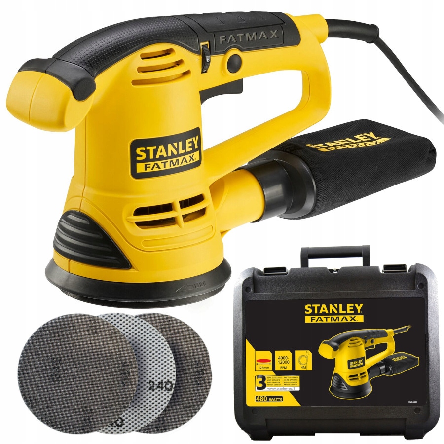 Stanley Szlifierka mimośrodkowa 480W kufer FME440K