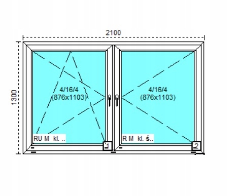 Tanie okno PCV RU+R 1x Antracyt 210x130 Materiał plastikowe
