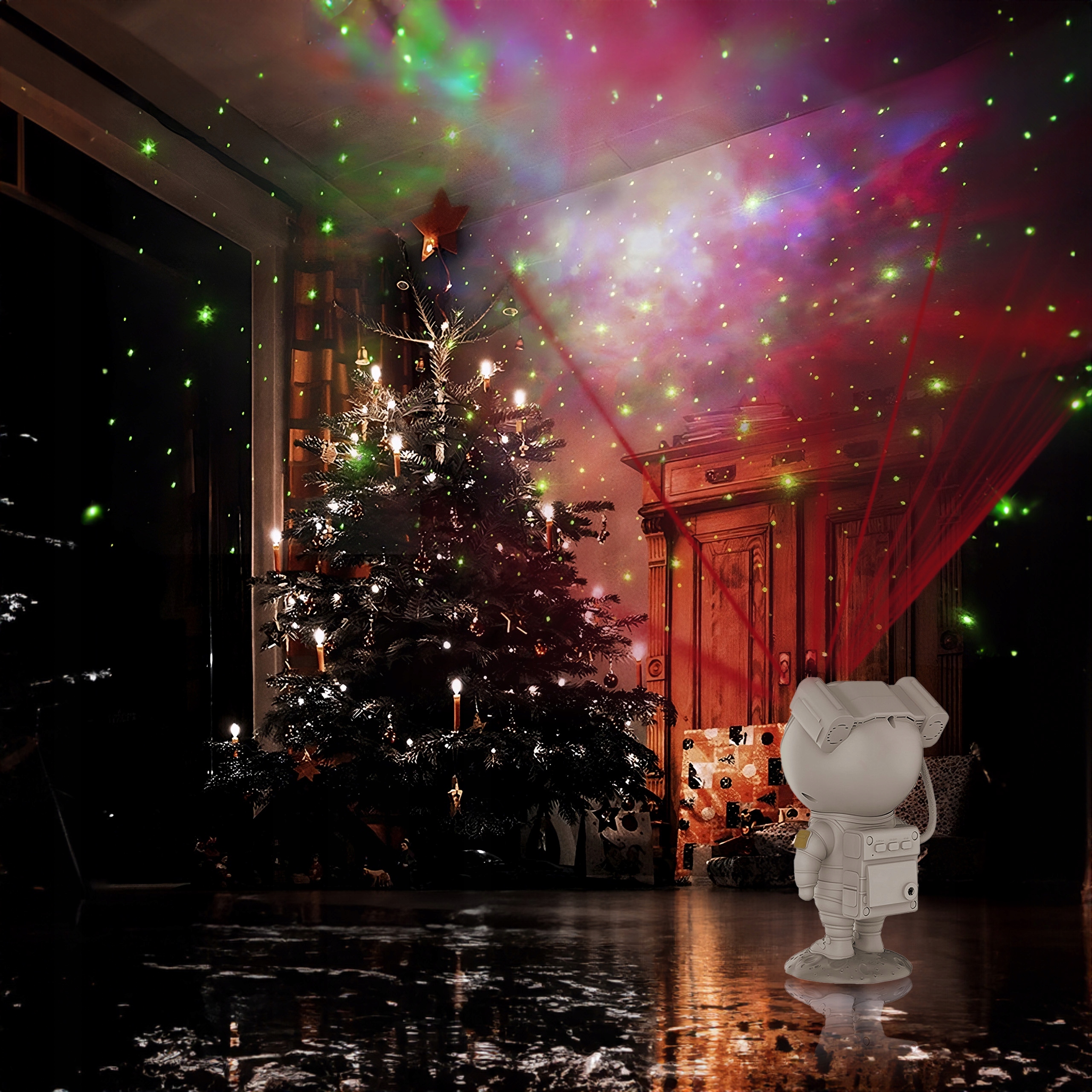 PROJEKTOR GWIAZD NIEBA LED LAMPKA NOCNA ASTRONAUTA XXL Zasilanie sieciowe