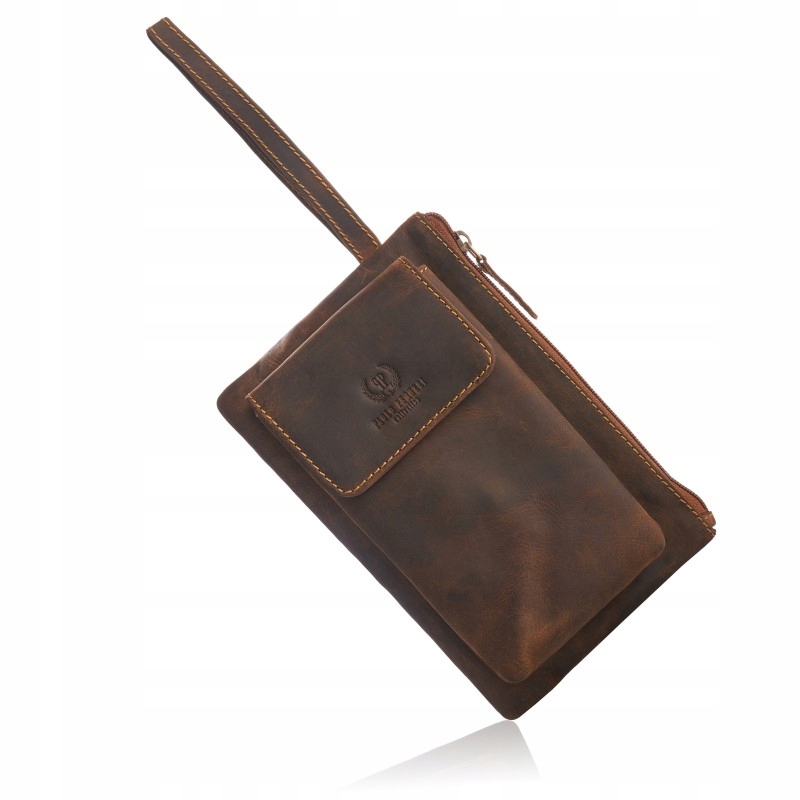 Pánská taška do ruky z hnědé přírodní kůže Hunter Vintage Paolo Peruzzi