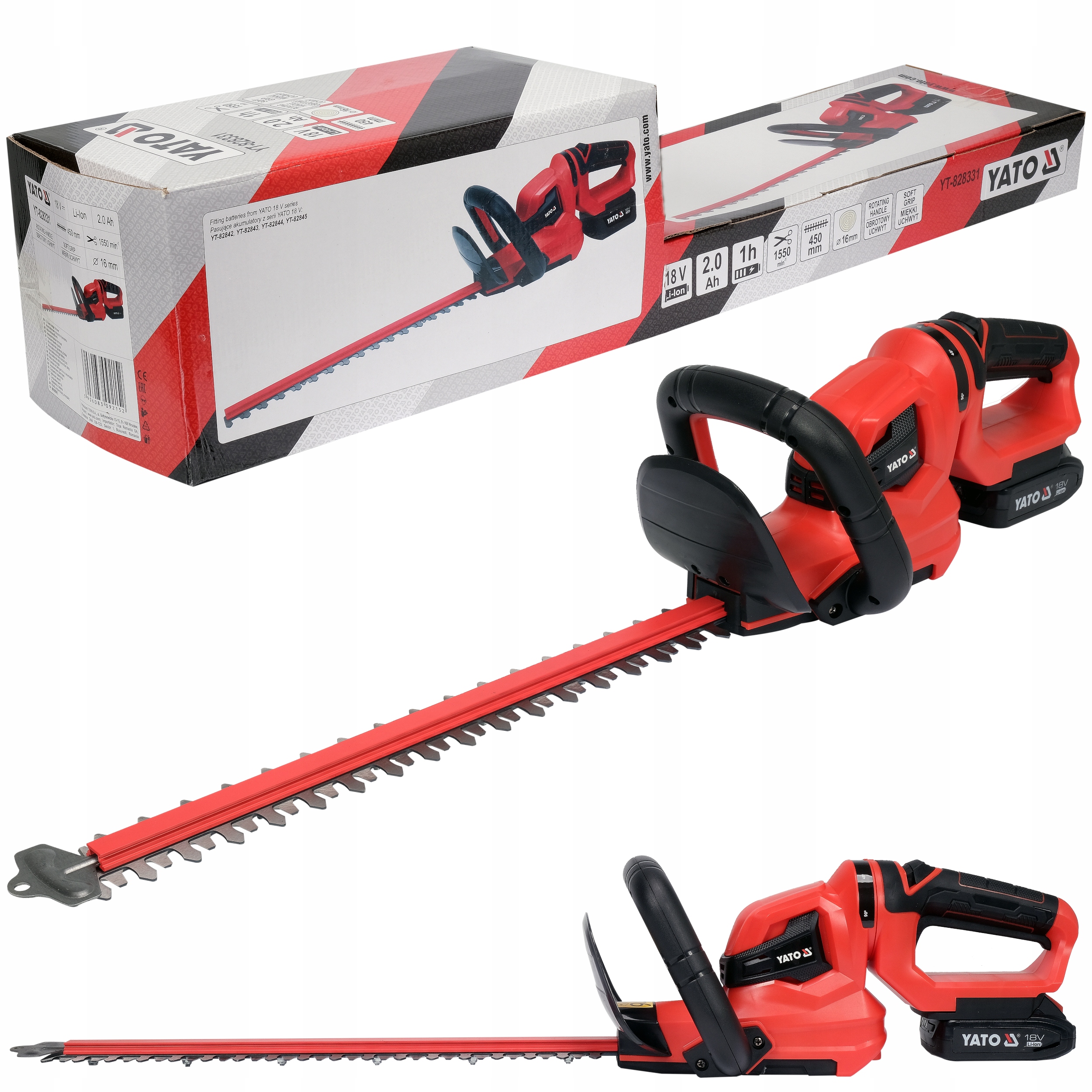 Yato Nożyce Do Żywopłotu 45CM 18V 2AH Ładowarka