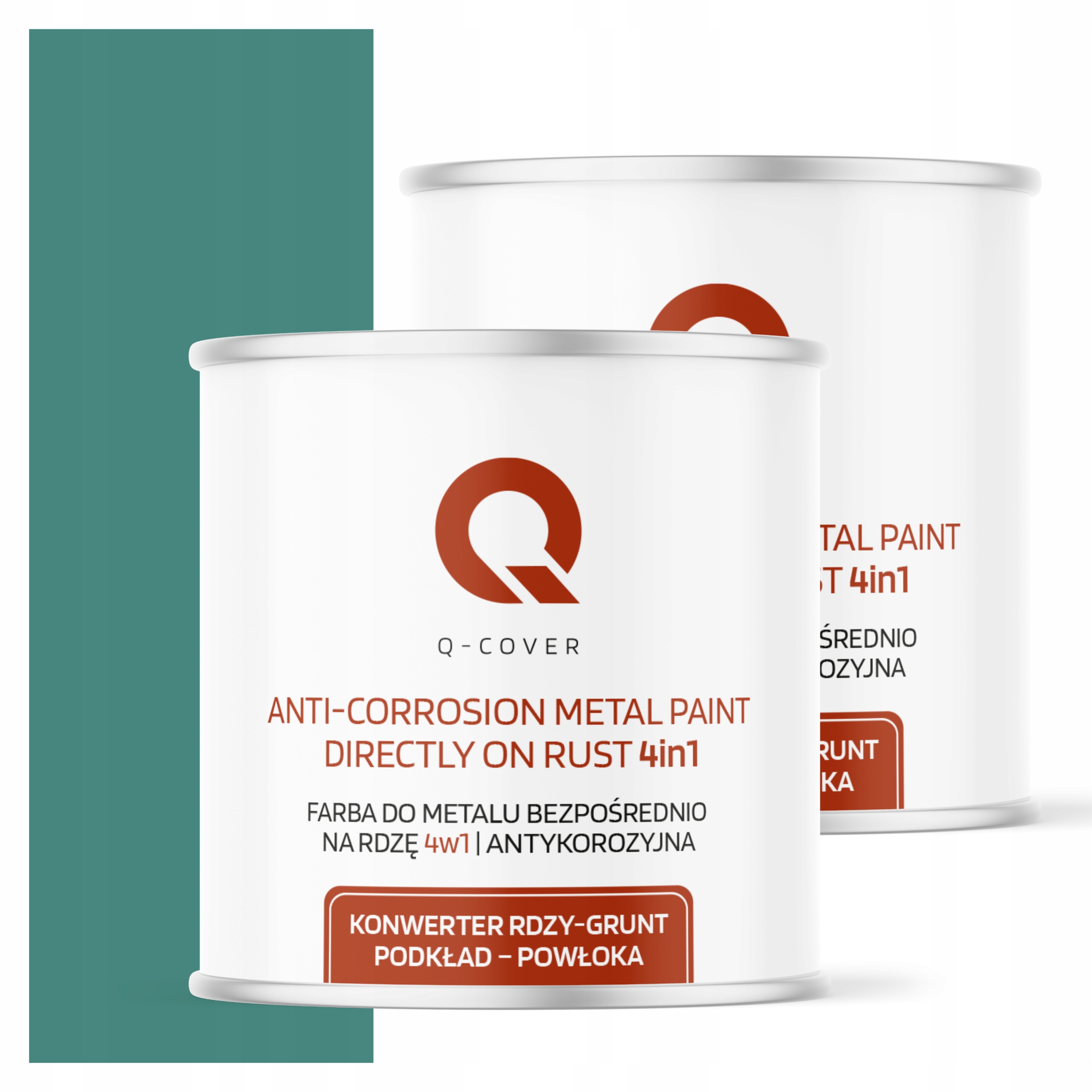 Farba Priamo na hrdzu Metal Aluminium Oceľ 2,5L 4v1 Saténová Tyrkysová Mätová