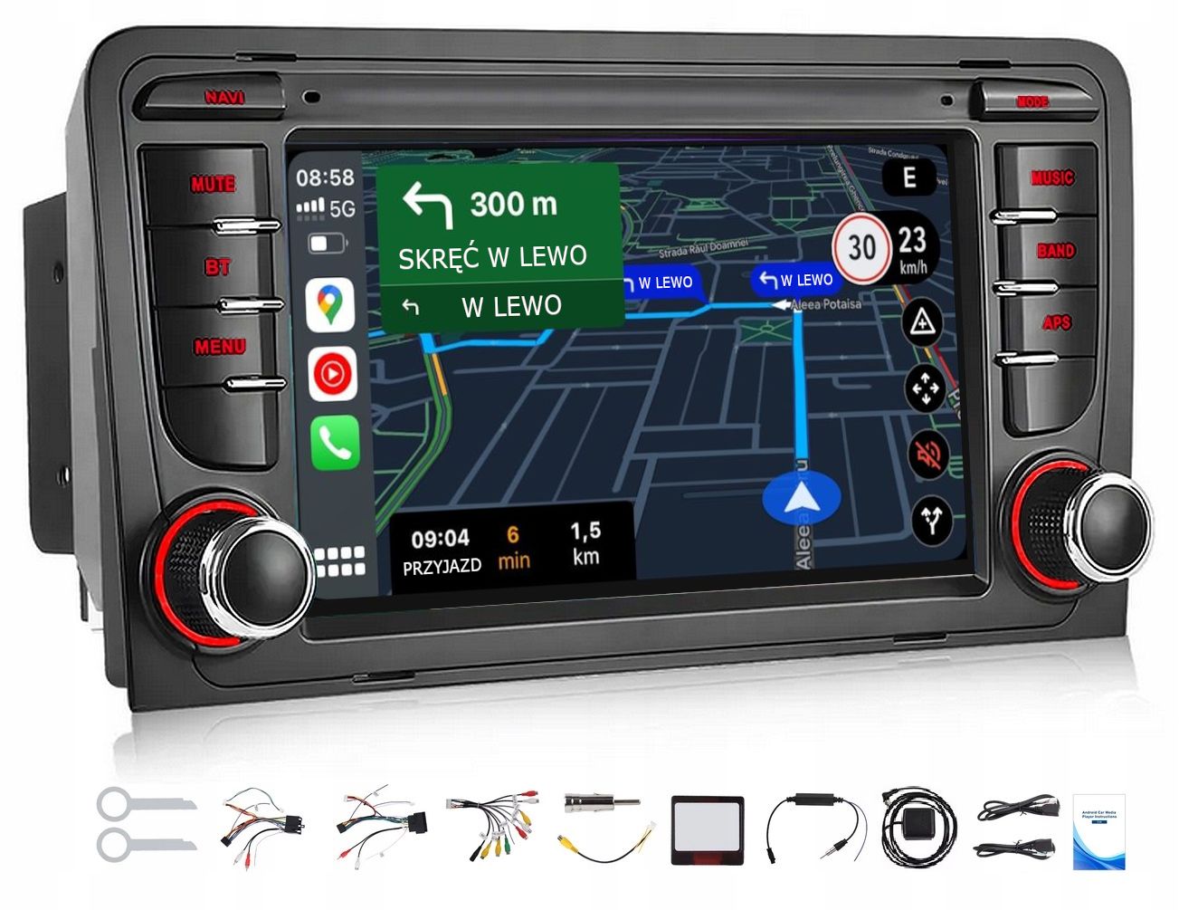 Gps Navigace A Android Audi A3 8P 2003-2012 Carplay Wifi Usb 6GB 128GB