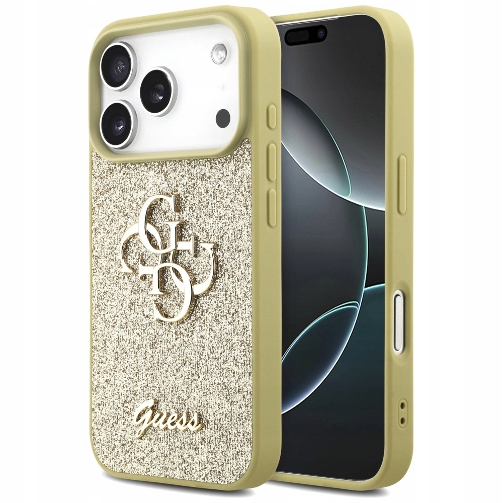 Pouzdro Guess pro iPhone 17 Pro, silný obal na pouzdro se třpytkami, zadní kryt, kryt