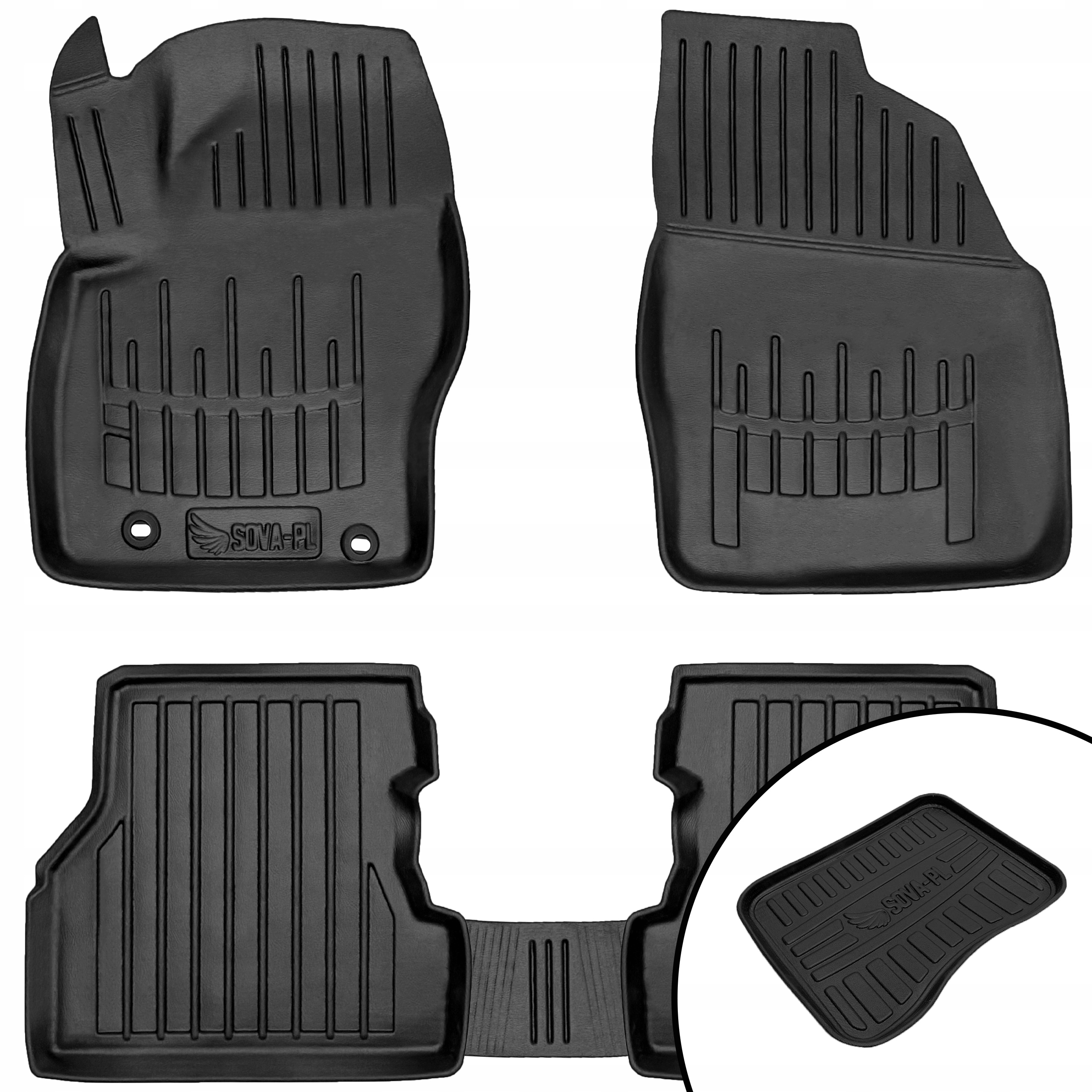 Dywaniki gumowe 3D Ford Focus II C307 (2005-2011) kombi, => +mata na buty