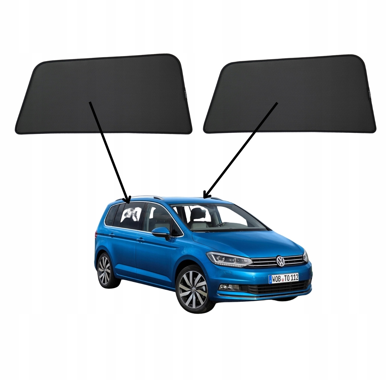 Protislnečné clony do Vw Touran II, 2015- , magnety, sada 2ks