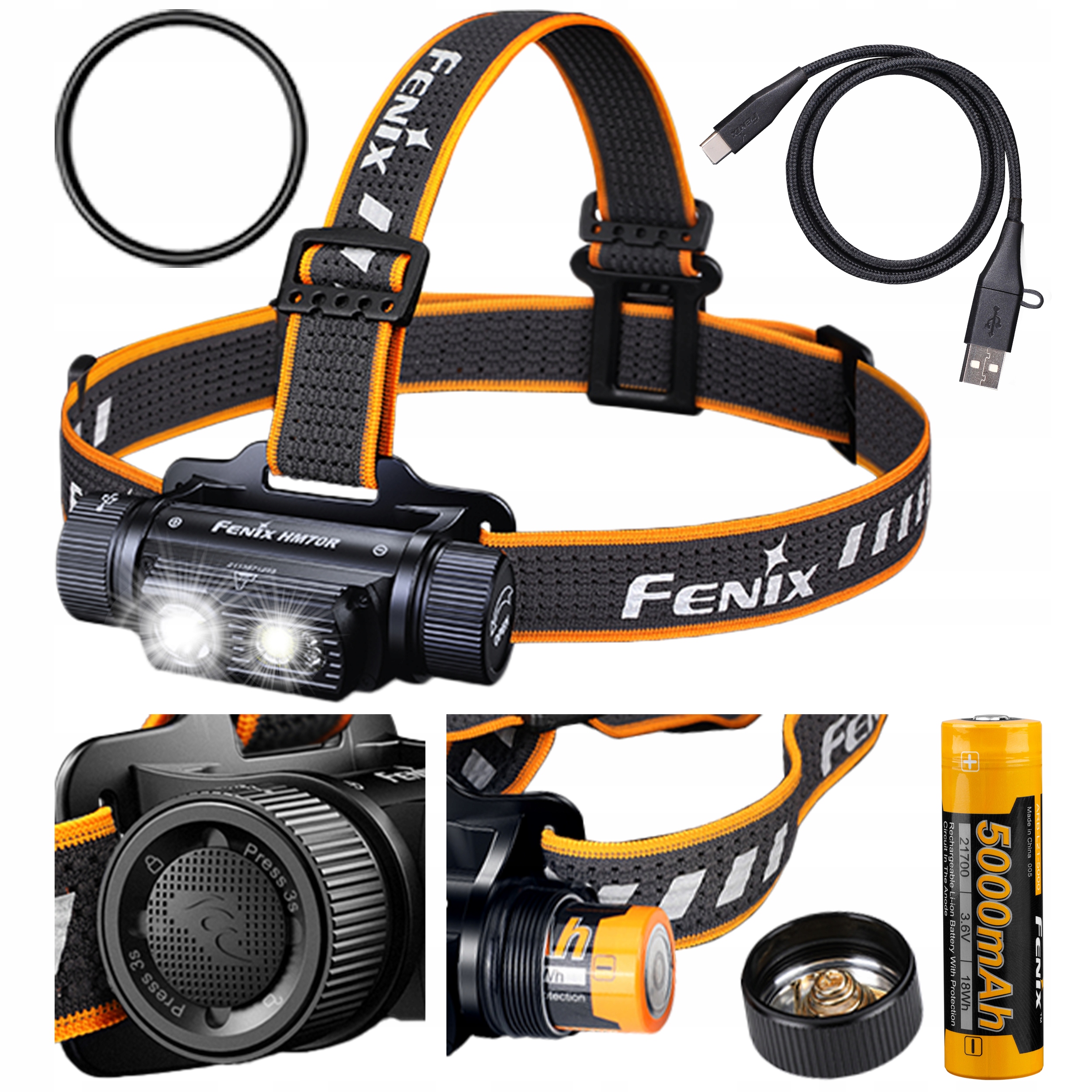 Latarka czołowa Fenix HM70R czołówka 1600 lm Ubs-c