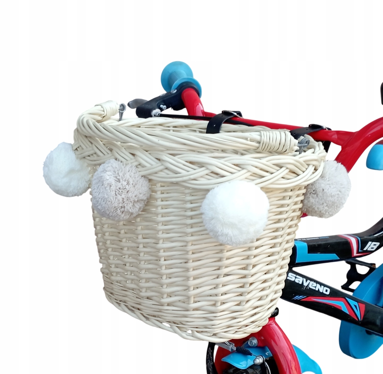Wiklinowy koszyk na rower Dziecięcy Ecru kosz rowerowy dla Dzieci