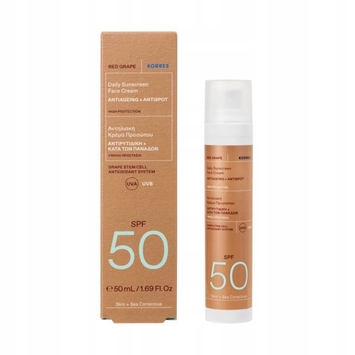Korres Red Grape Ochranný krém na obličej SPF50 Daily Sunscreen 50 ml