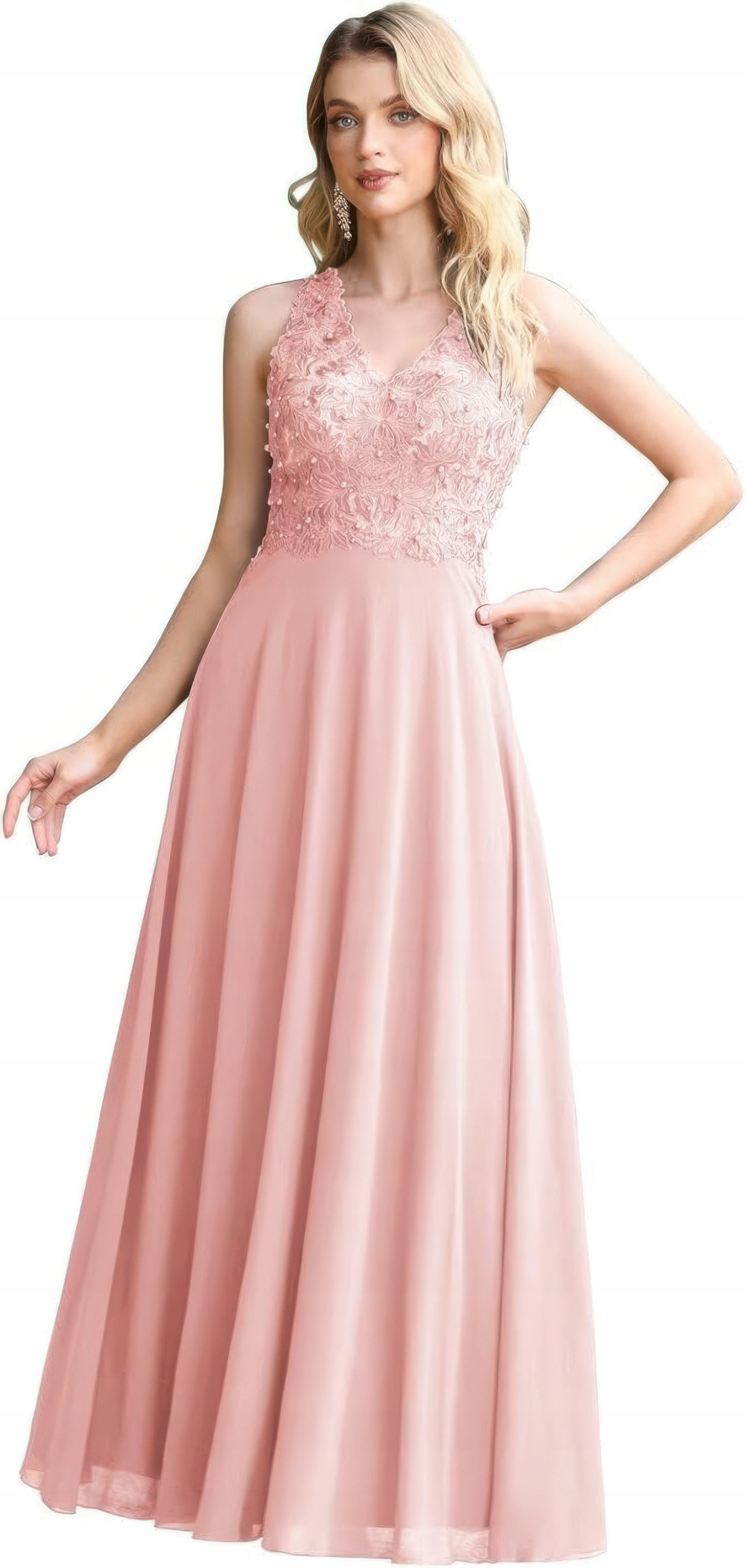 Dlouhé elegantní šifonové večerní Šaty s odhalenými zády, velikost 32