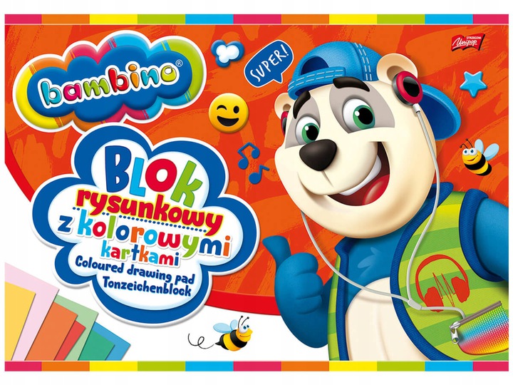 

Blok Rysunkowy A4 Z Kolorowymi Kartkami Bambino