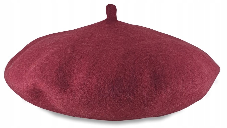 

Beret klasyczny wełniany stylfrancuski Jasne Bordo