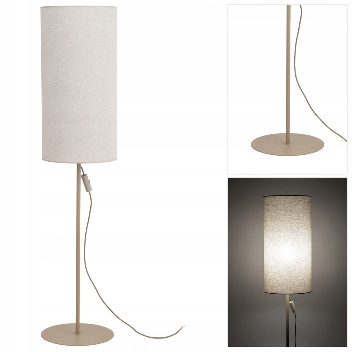 Béžová podlahová lampa Fieno – útulná atmosféra v ložnici Tk Lighting