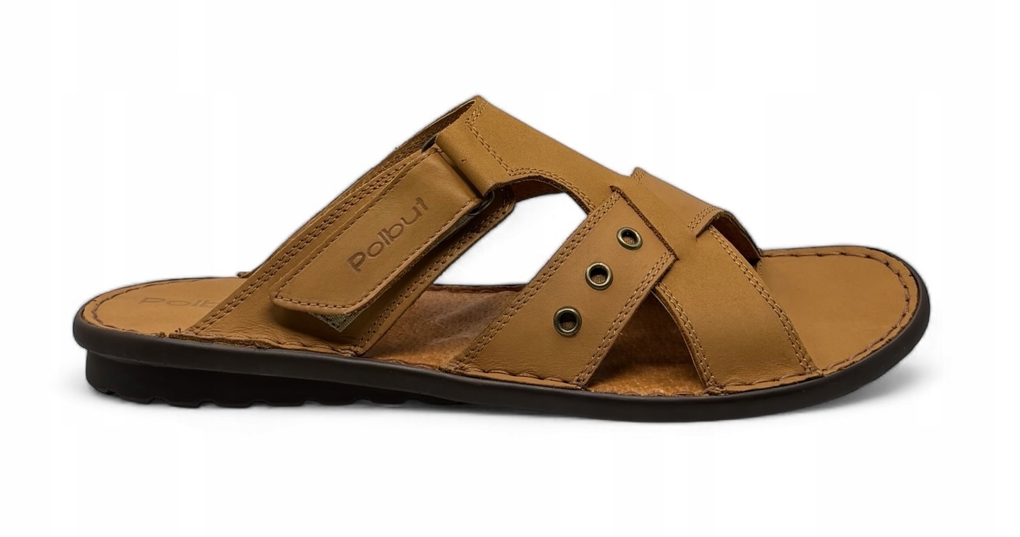 Pánské kožené nazouváky Polbut model SA05 zázvorové velikost 40