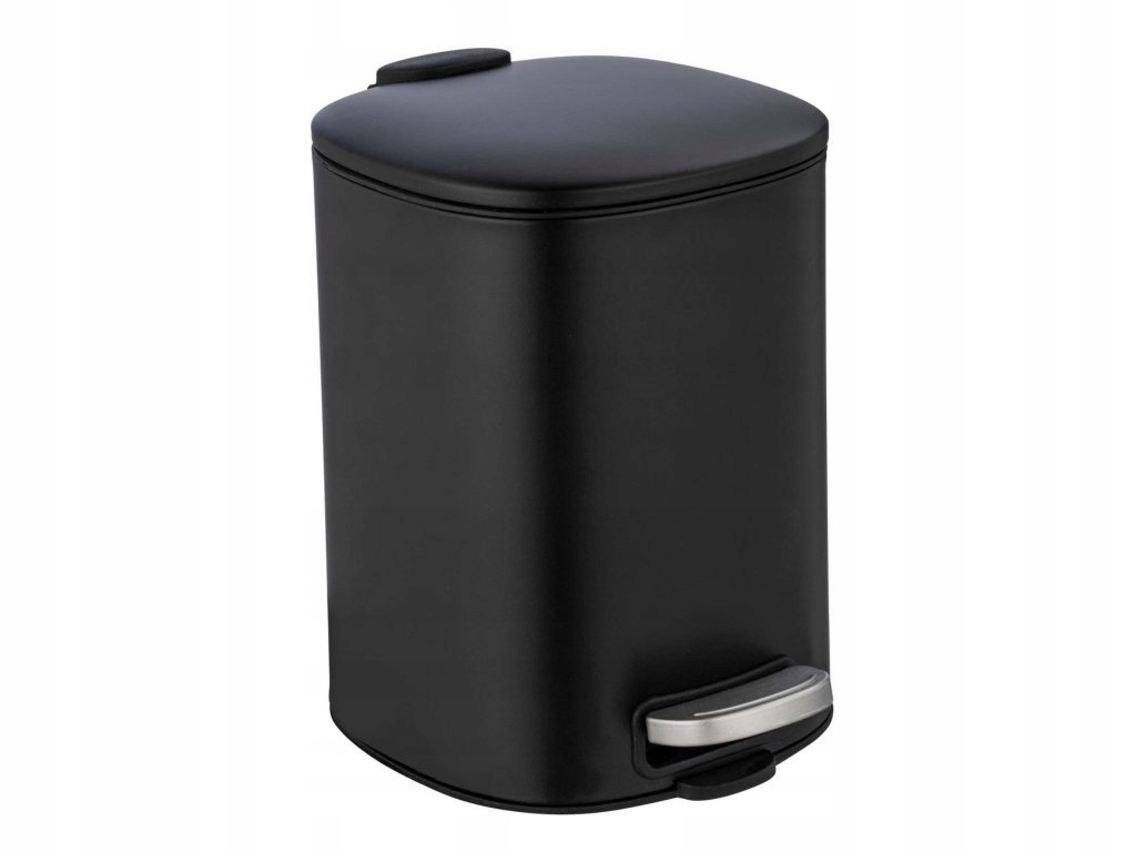 Odpadkový koš Alassio, s pedálem a funkcí Easy-Close, 5 L, černý, Wenko