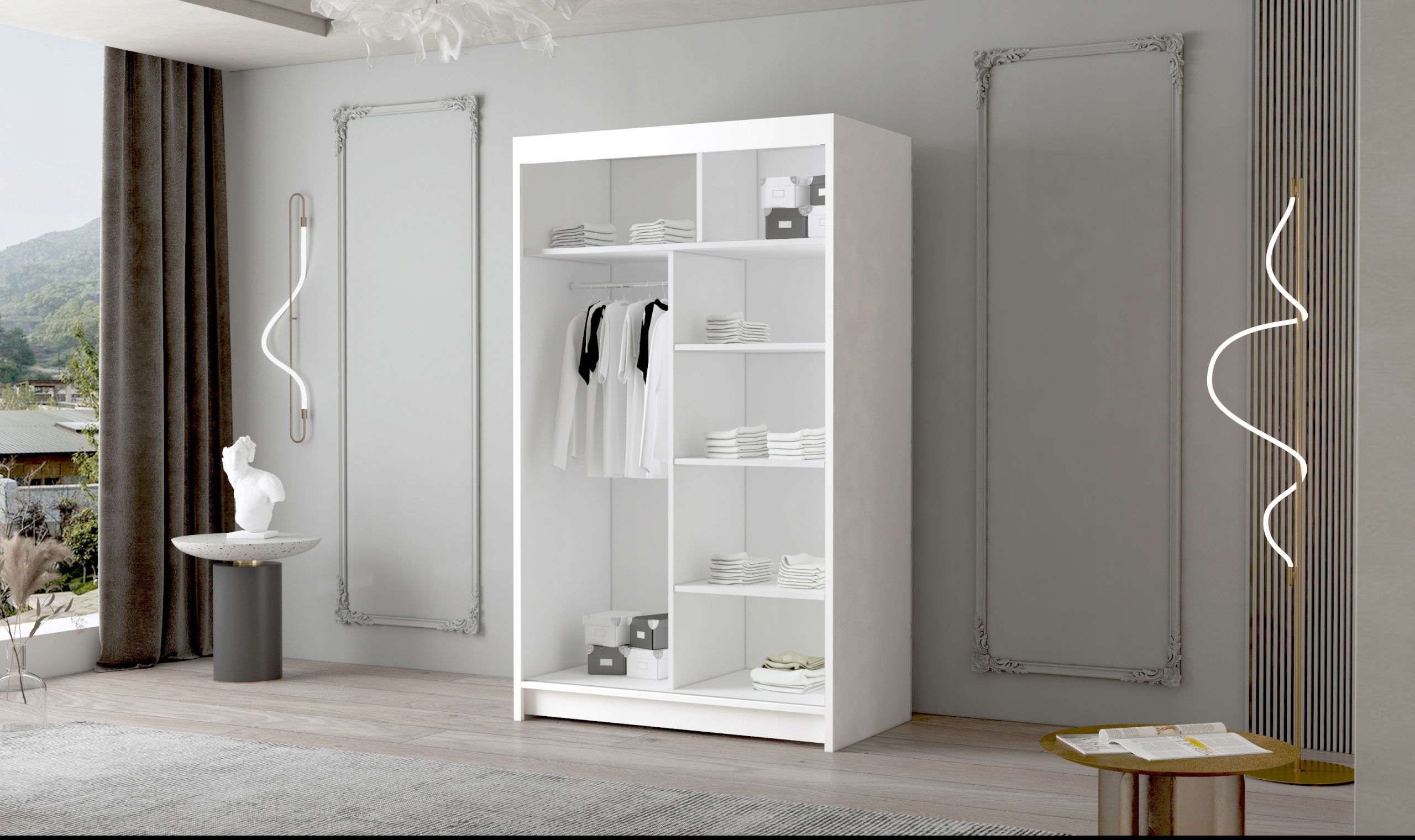 SZAFA PRZESUWNA Fado III 120cm z lustrem GARDEROBA Szerokość mebla 120 cm