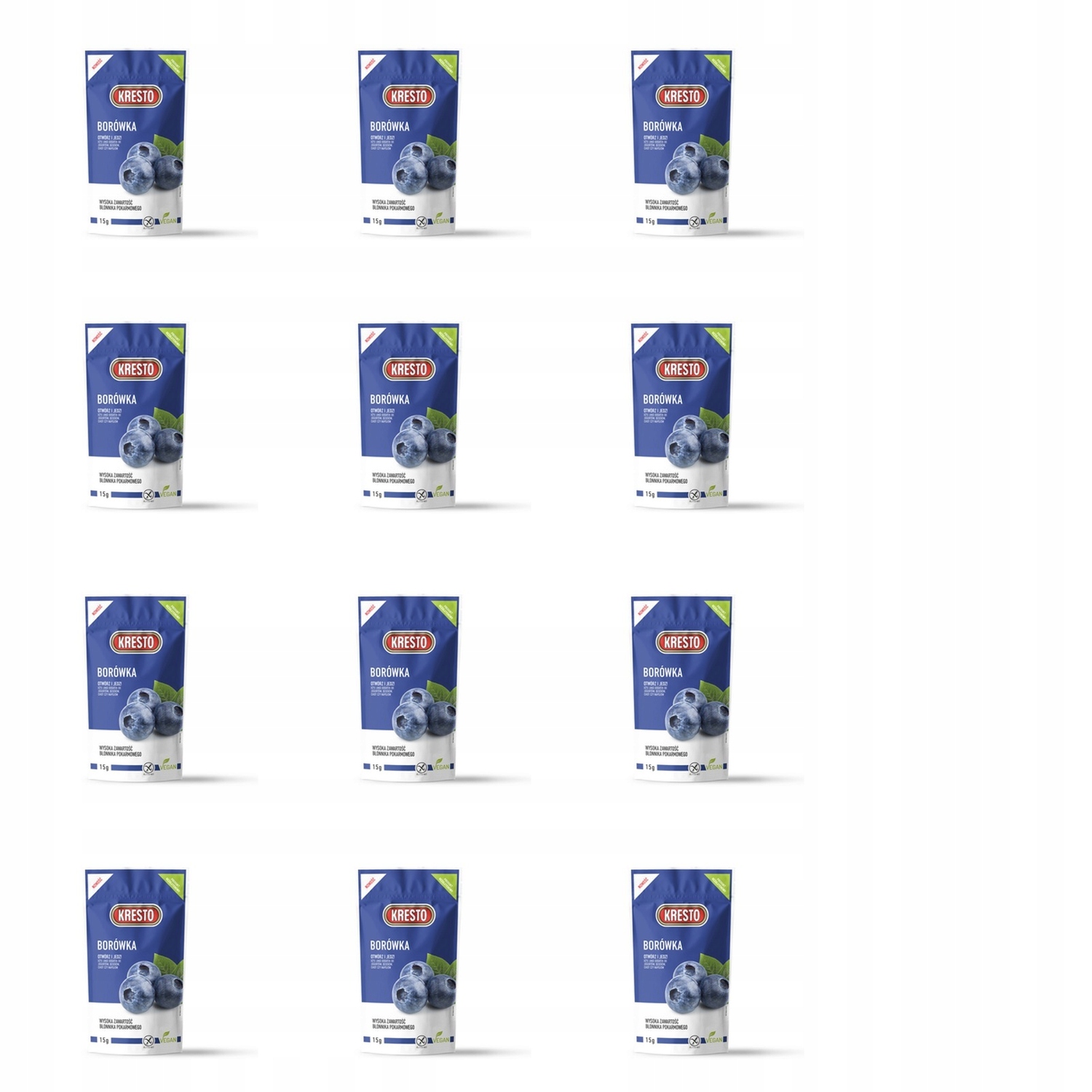 12 x 15 g Kresto Lyofilizovaná borůvka Karton