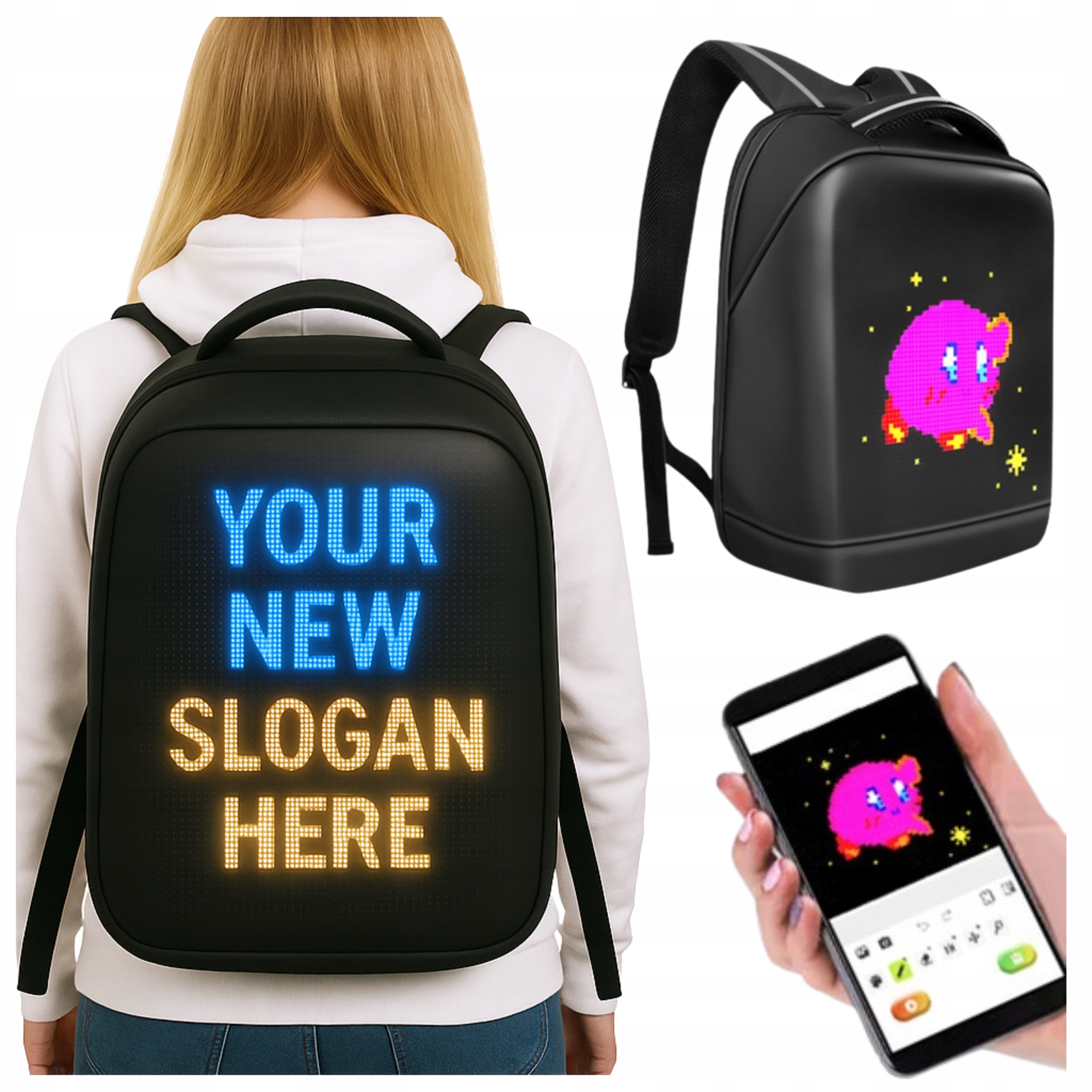 Školní Batoh Led Obrazovka Pro Chlapce Dívky Bezpečný Mládežnický Bt