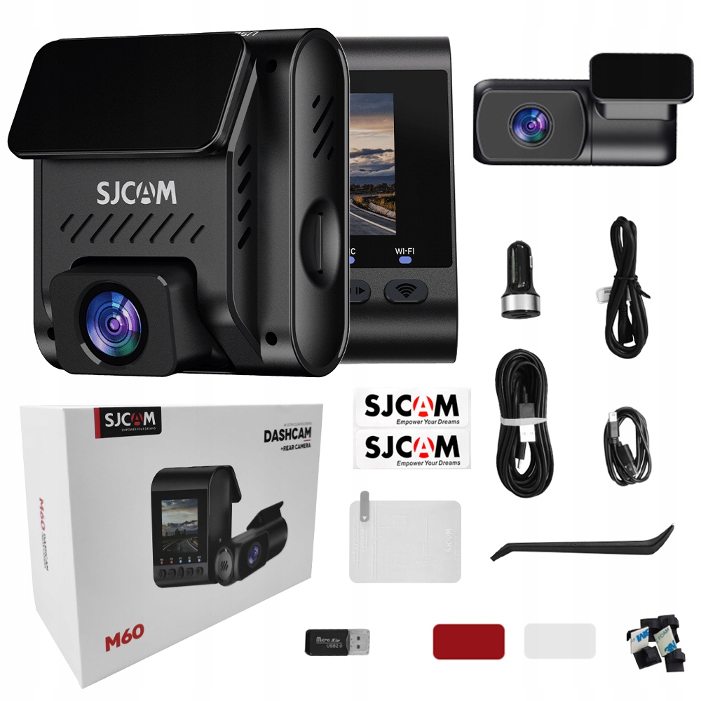 Predný zadný Automobilový Videorekordér Sjcam M60 Dashcam 4K Hdr WiFi Gps