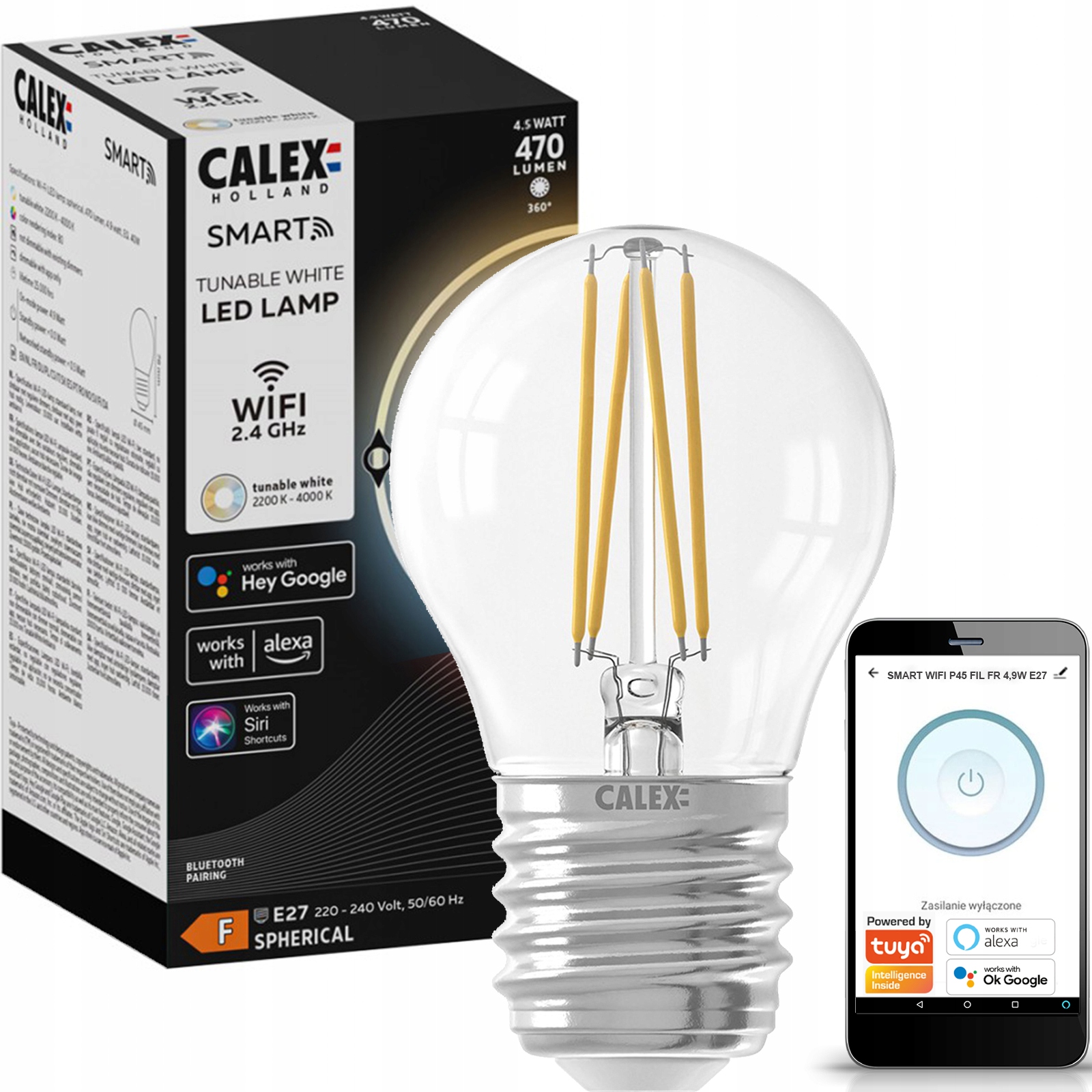 

Żarówka Led E27 Tuya WiFi 4,5W 40W Smart Life