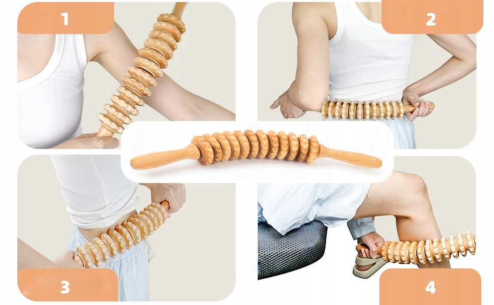 MASAŻER DREWNIANY ROLLER DO CIAŁA NÓG BRZUCHA WAŁEK DO MASAŻU NA CELLULIT Marka Acus Med