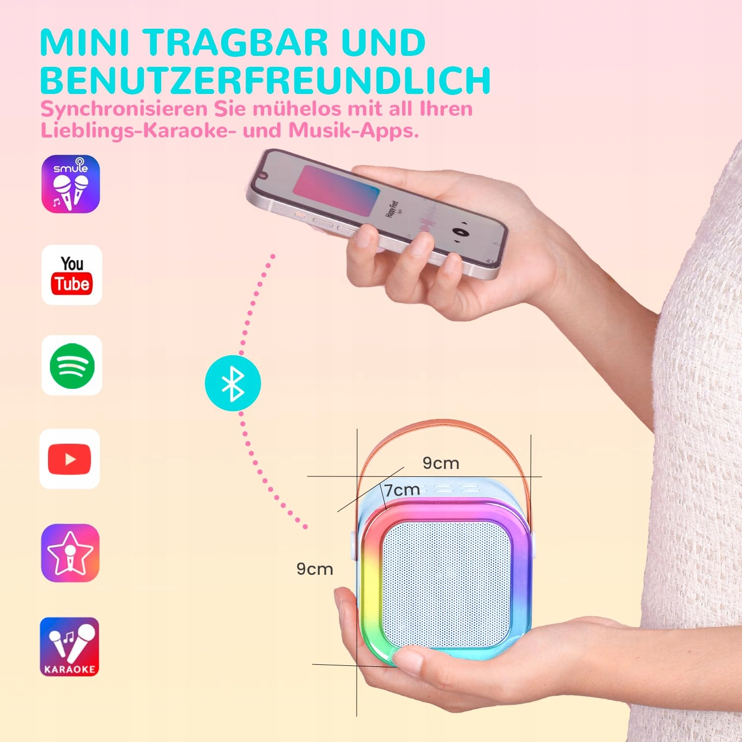 VOLLKLANG Karaoke Dla Dzieci Z 2 Mikrofonami Zestaw Prezent Dla Dzieci — miniatura 6