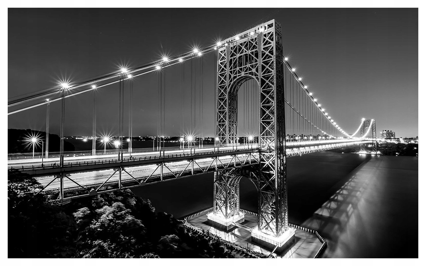 Fototapeta Most Nočná symfónia mesta v šedej farbe vinylová 254x184 lepidlo