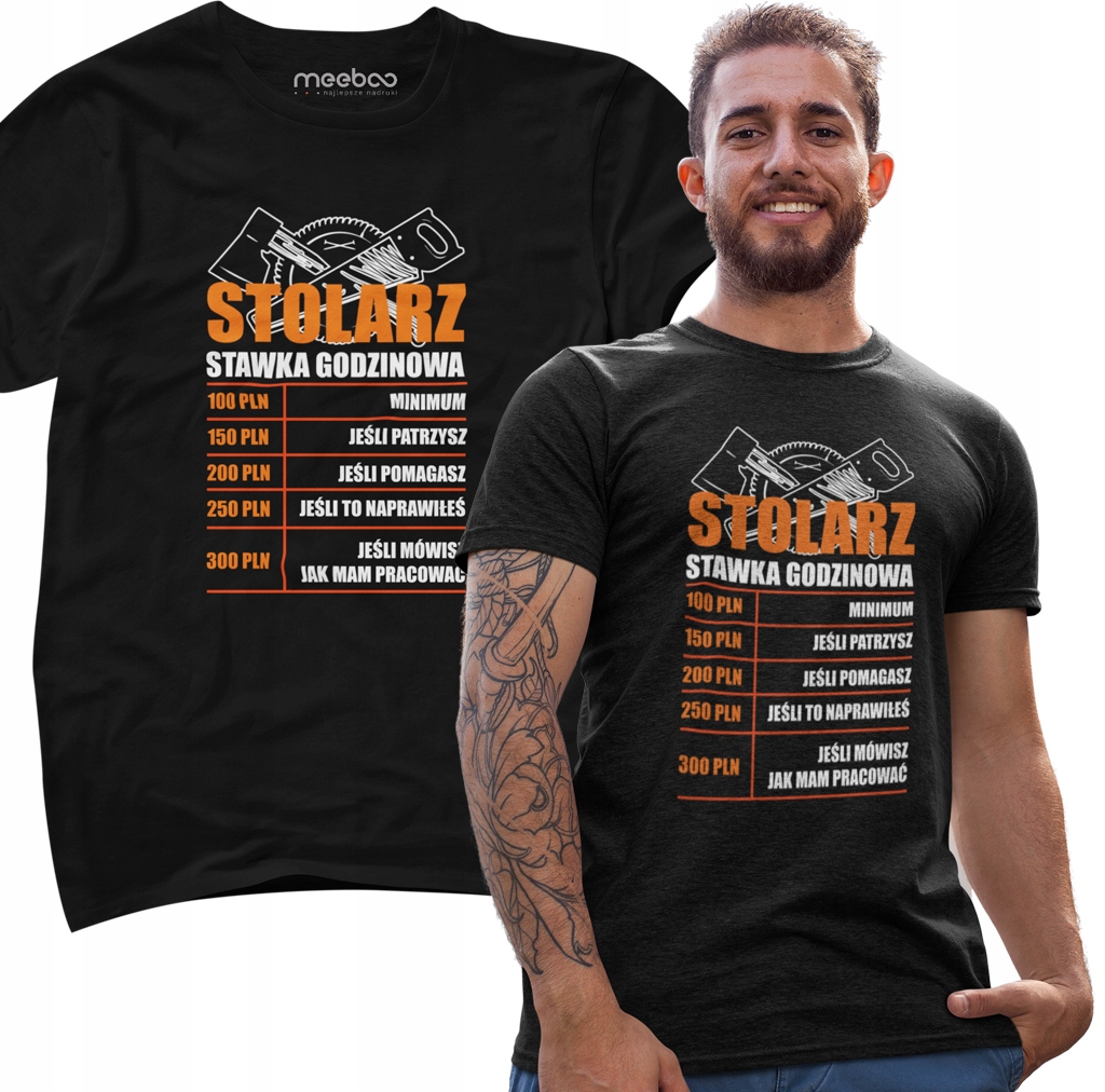 

Koszulka Męska Stolarz Stawka Godz Taty