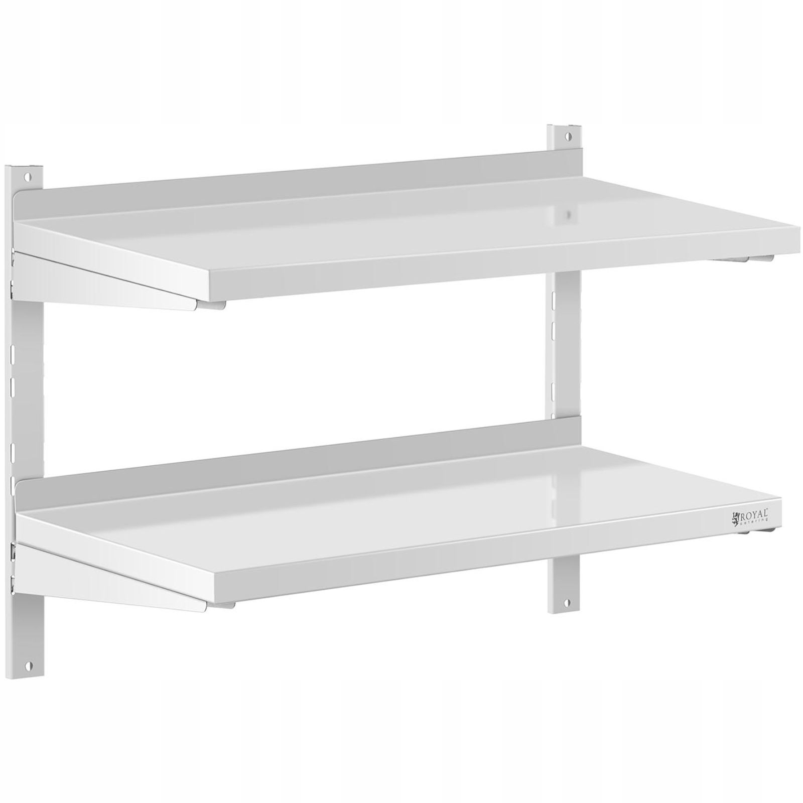 Nástěnná Závěsná Gastronomická Police Dvojitá S Ocelovou Regulací, Silná