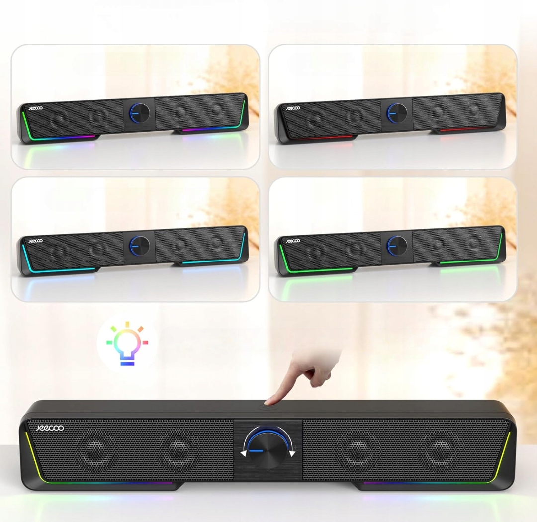 JECOO A40 Głośniki Komputerowe USB Bluetooth Czarny Soundbar PC — miniatura 9