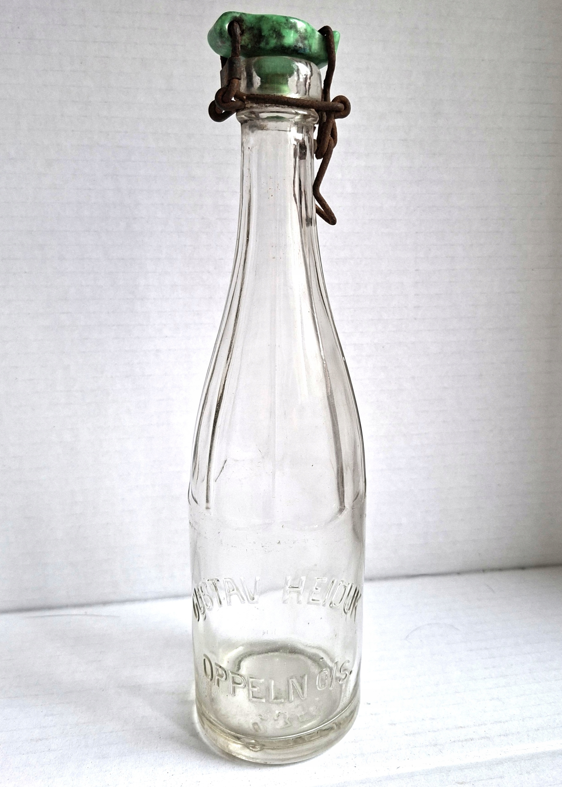 Butelka szklana Gustav Heiduk Oppeln Opole