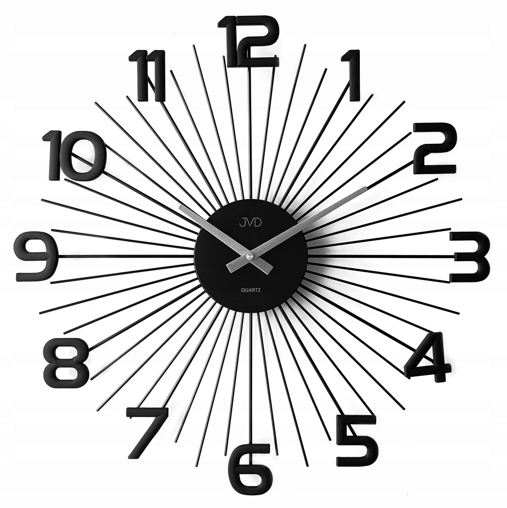 Veľké Elegantné Čierne Nástenné Hodiny Do Obývacej Izby Jvd HT120.2 49 cm