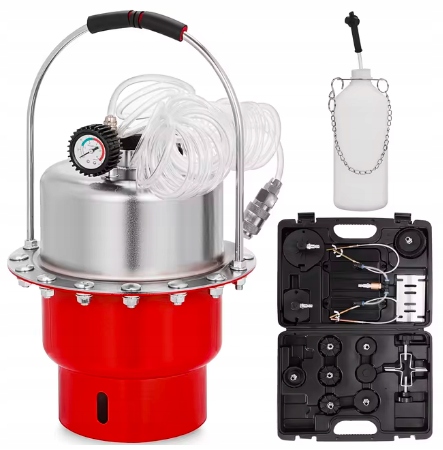 Sada pro odvzdušnění brzd aut, přístroj pro výměnu brzdové kapaliny