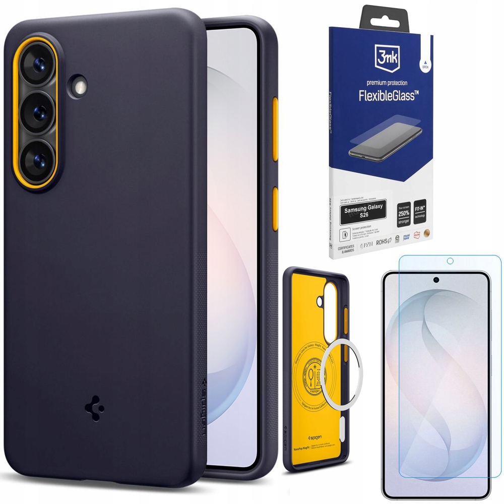 Pouzdro Spigen Nano Pop MagSafe Sklo 3mk pro Samsung Galaxy S26