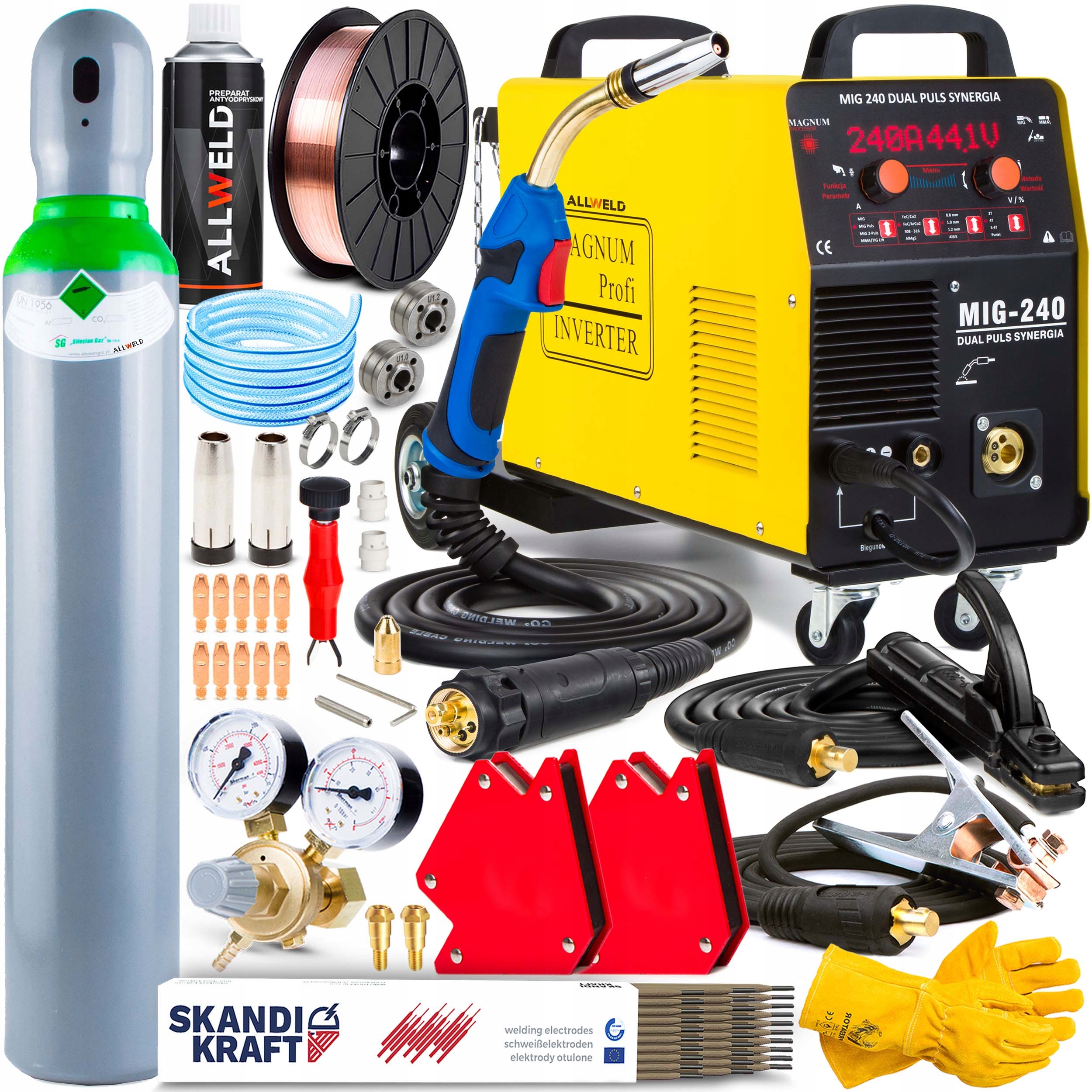 Invertorová Svářečka Magnum Mig 240 Dual Puls Mma Tig Hliník 240A 3V1