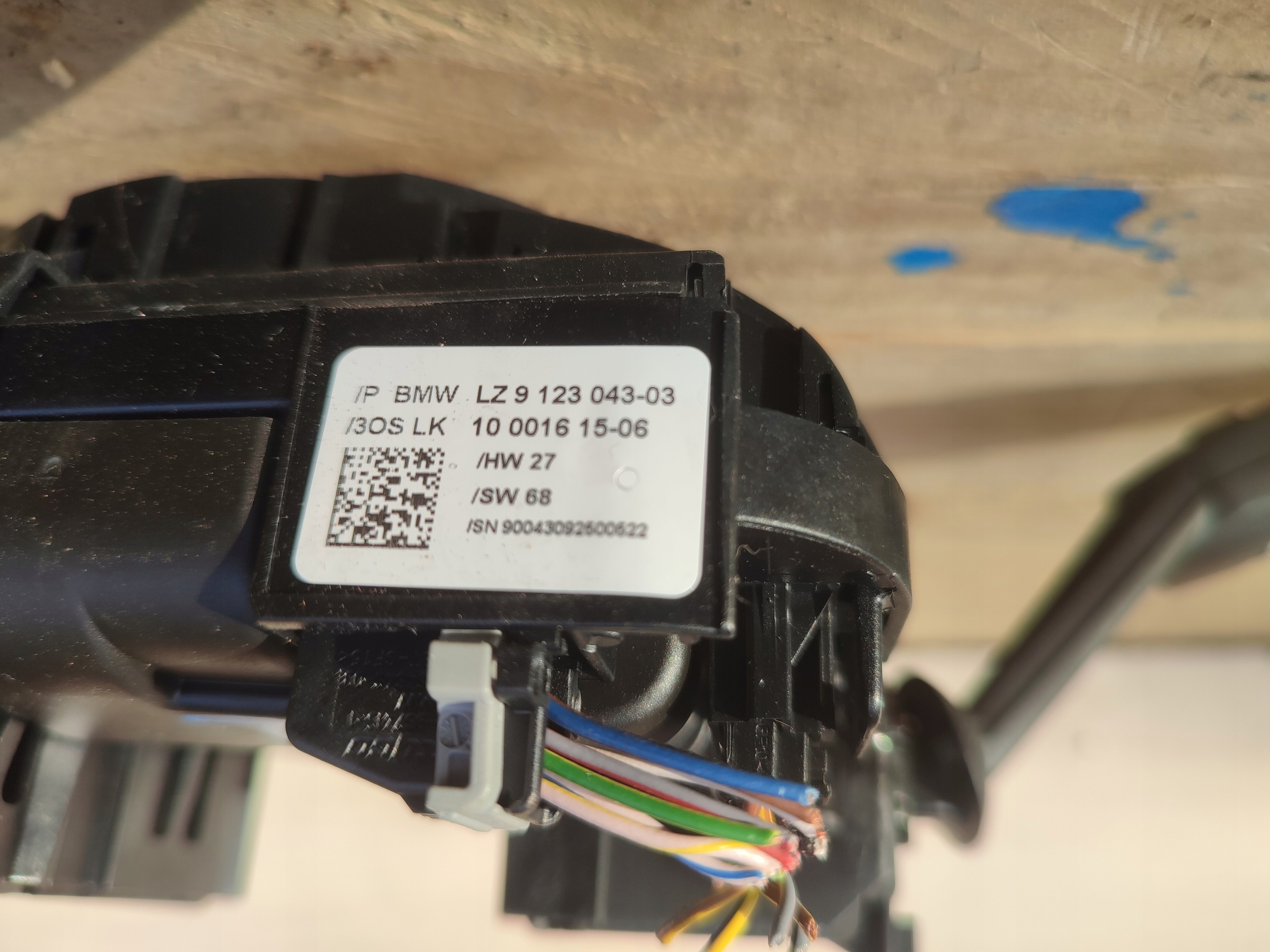 commande levier commodo sous volant feux anneau ZWIJAK BMW 1 E87 9123043