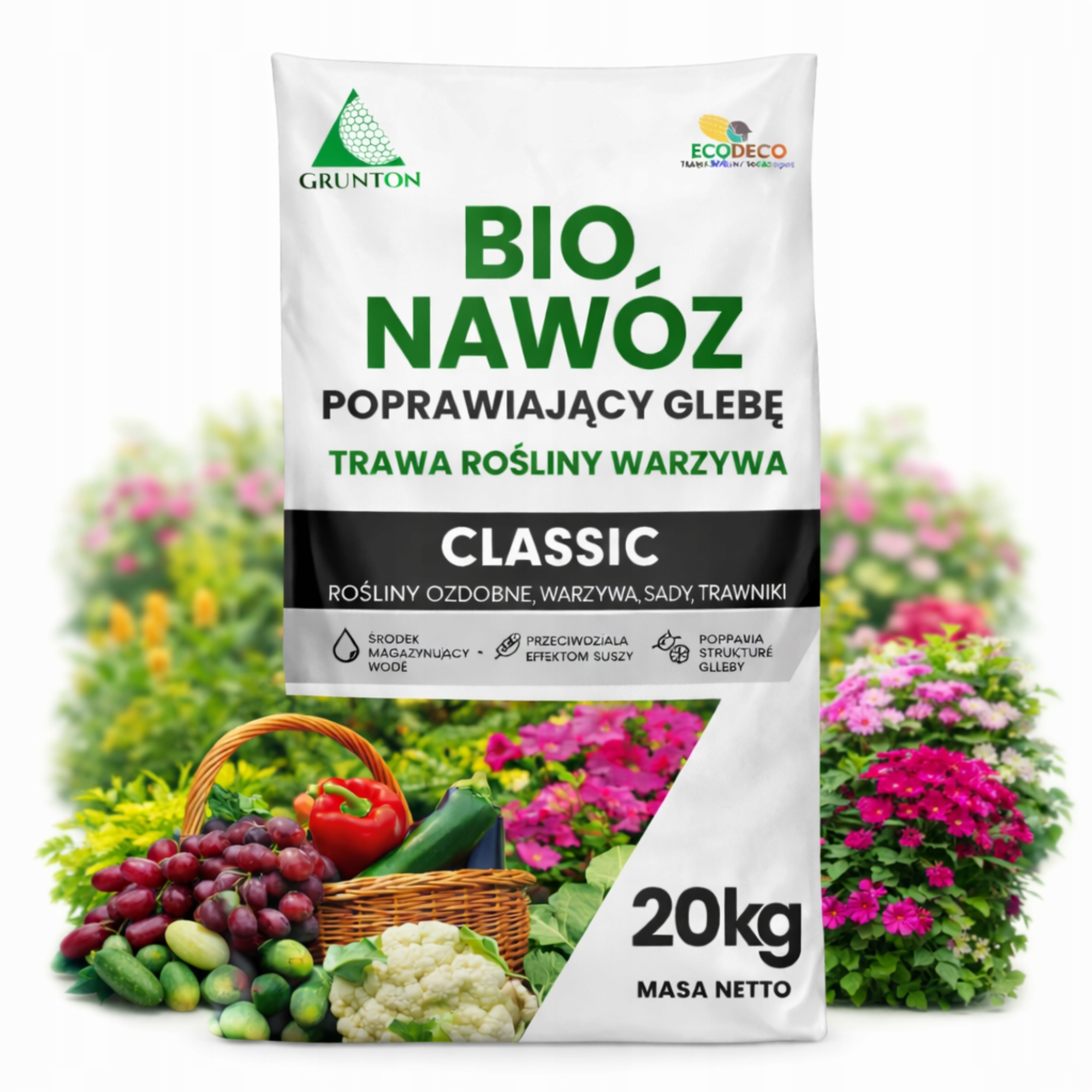 Nawóz do Roślin Trawy Warzyw Iglaków 20 kg Granulowany Naturalny Organiczny