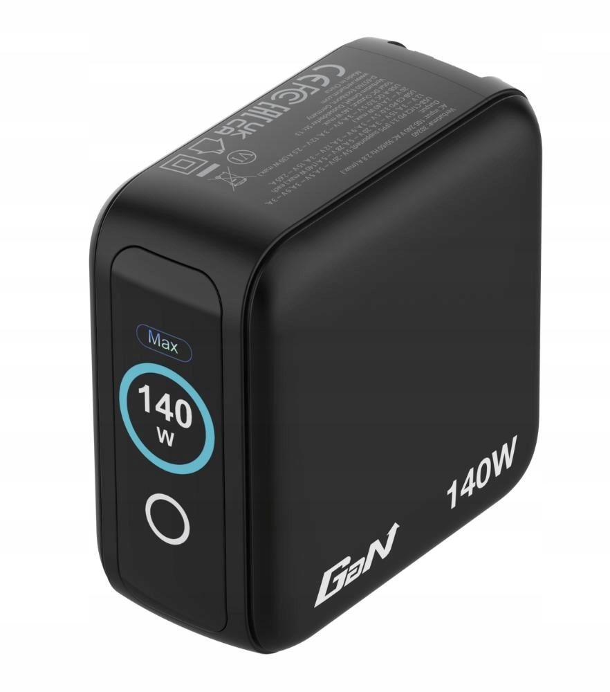 Verbatim Mini GaN Nabíječka s displejem 140W, 3xUSB-C, 1xUSB-A, černá…