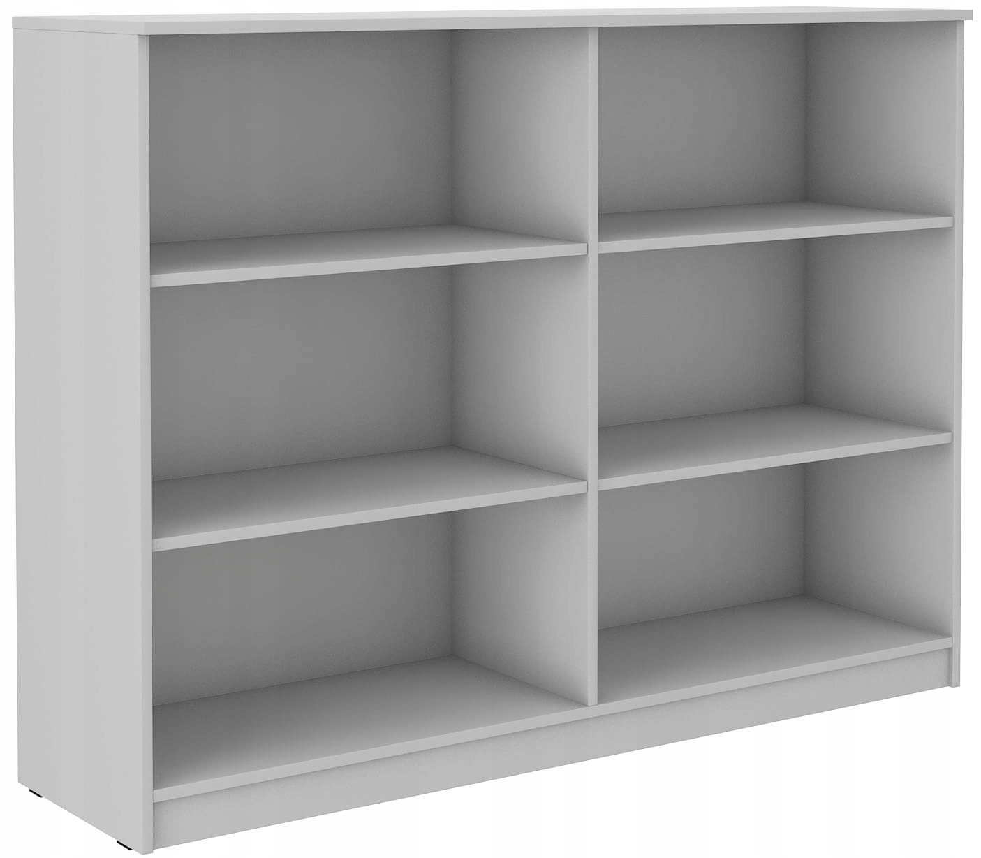 Široký Otevřený Regál 158 CM, 6 Polic, Světle Šedý