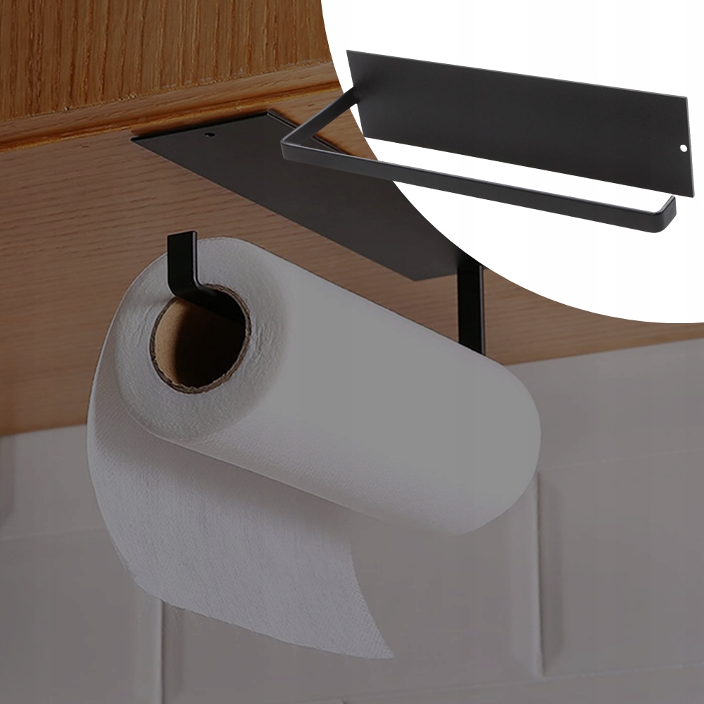 UCHWYT WIESZAK NA RĘCZNIK PAPIEROWY KUCHENNY LOFT Kolor czarny