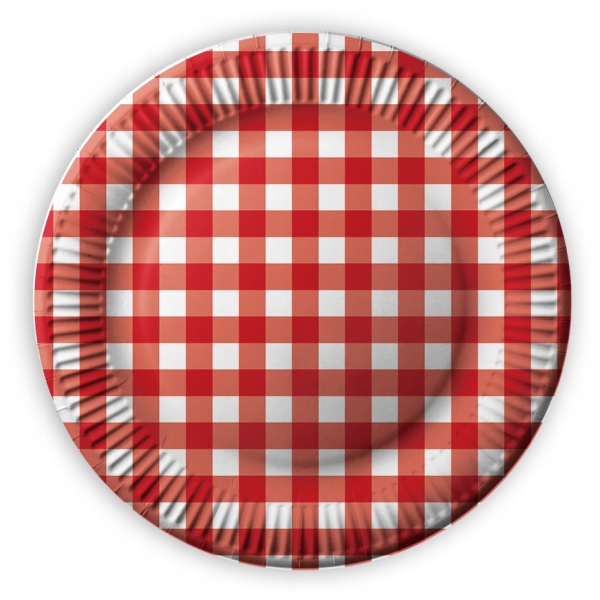 

Talerzyki papierowe 23cm T06 Kratka Czerwona 8szt