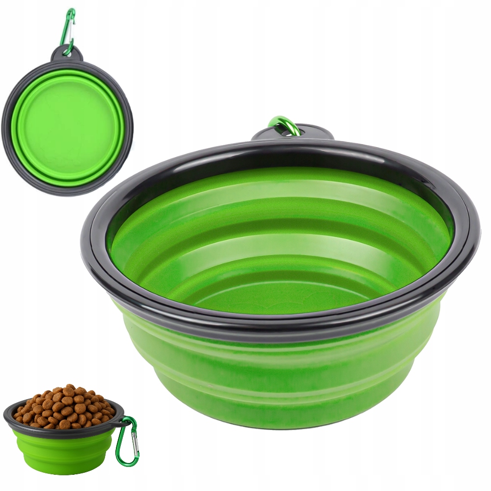 Levně Skládací turistická miska pro psa kočku na vodu a krmivo 350 ml