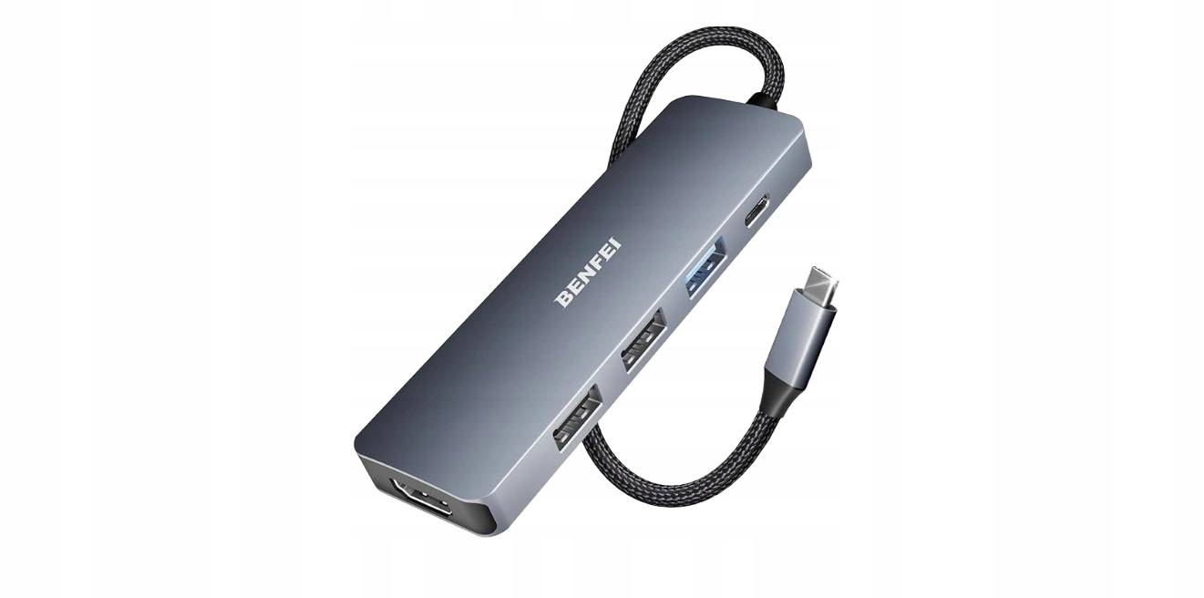 HUB USB 3.0 HDMI Adapter Rozdzielacz 5W1 USB-C USB-A 4K 100W Benfei