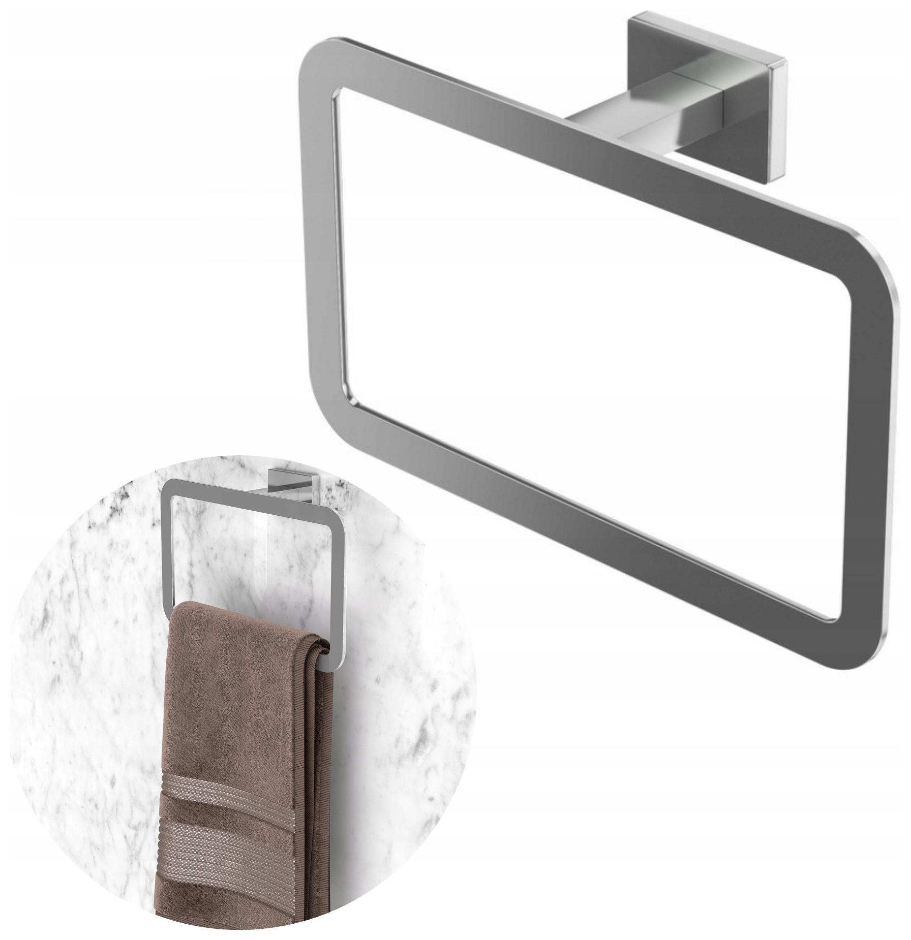 Čtvercový držák tyče na ručník do koupelny Chrom Caro věšák