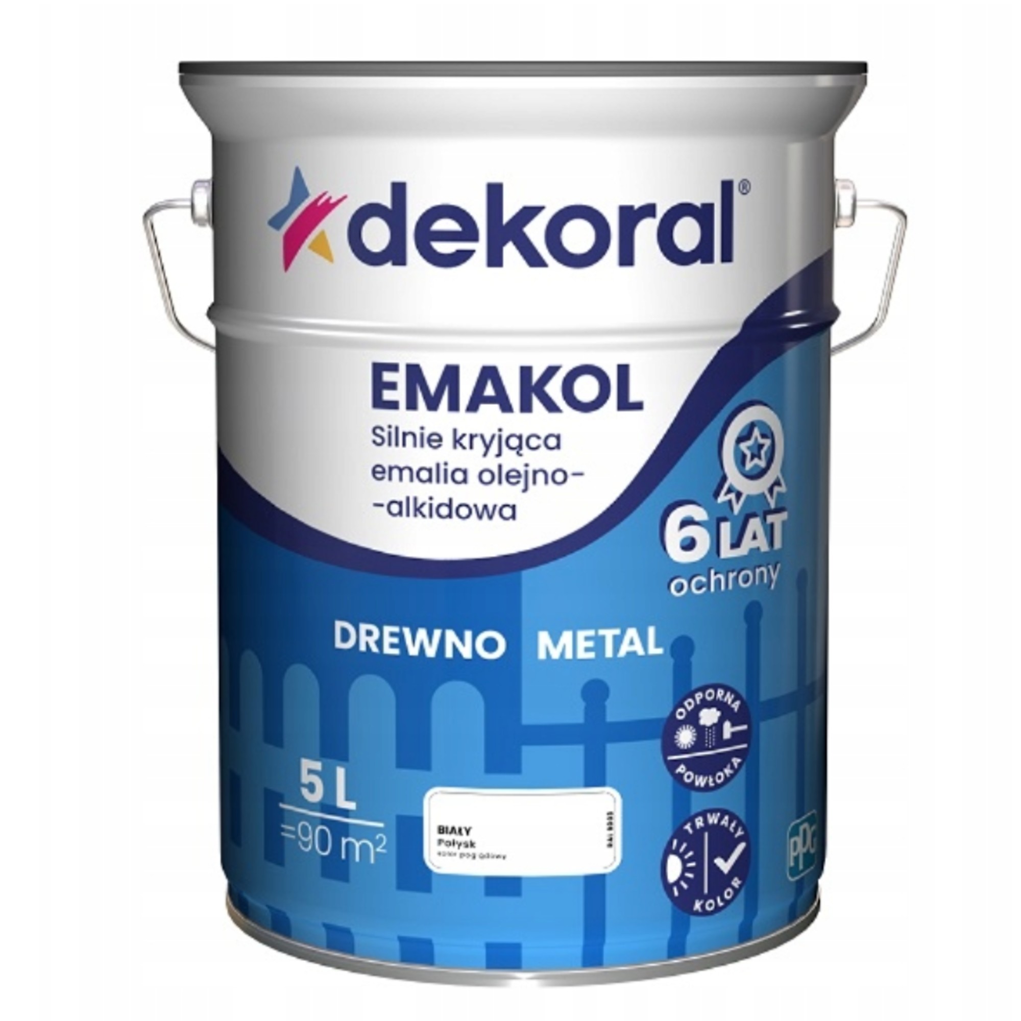 Emakol Strong Emalia na drevo a kov Biela 10 L